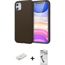 Cepte Toptan iPhone 11 Kozmos Yansıma Özel Seri - Şeffaf Uv Polymer Nano Ekran Koruyucu + Turuncu Renkli Kamera Lens Koruma Cam