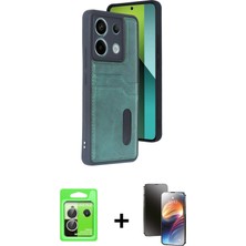 Cepte Toptan Redmi Note 13 Pro 5g Yörünge Işık Serisi - Siyah 3D Antistatik Mat Seramik Nano Ekran Koruyucu + Gümüş Raze Metal Kamera Lens