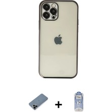 Cepte Toptan iPhone 12 Pro Max Vadi Minimal - Siyah Joko Magic 5d Cam + Siyah Shine Kamera Lens Koruma Cam