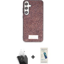 Cepte Toptan Galaxy A55 5g Vadi Klasik Serisi - Şeffaf Pasifik Cam Ekran Koruyucu + Şeffaf Kamera Lens Koruma Cam