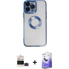 Cepte Toptan iPhone 14 Pro Max Pusula Form - Siyah Bilvis 5in1 5d Magic Hayalet Cam Ekran Koruyucu + Siyah Bilvis Titan Kamera Lens