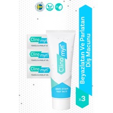 Clinomyn Leke Giderici Jel Diş Macunu Fresh Mint 75 ml x3 – Dişleri Temizleyen, Parlatan ve Nefesi Ferahlatan Etki