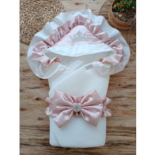 Uravas Store Yenidoğan Mehtap Lüks Kelebek Taç Nakışlı Bebek Battaniyesi Kundak