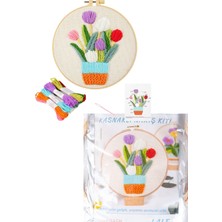 Uravas Store Nakış Kitleri Kasnaklı 13.5 x 18.8 cm Lale