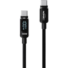 Xenon Smart Type-C To Type-C Hızlı Şarj Kablosu | 100W Pd, 2m, 480MBPS, LED Gösterge, Örgü (X6429)