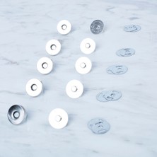 Uravas Store Loren Manyetik Gümüş Metal 5 Li Çıt Çıt Set