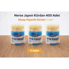 Uravas Store Nerox Japon Kürdan 400 Adet Ahşap Hijyenik Kürdan 3 Adet