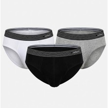Cacharel Erkek 3'lü Slip 1321/BEYAZ-SIYAH-GRI