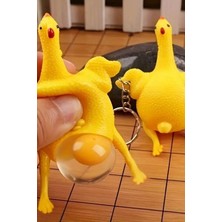 Practika 7 cm Yumurtlayan Tavuk Anahtarlık Stres Topu Komik Tasarım Taşınabilir Çanta Süsü