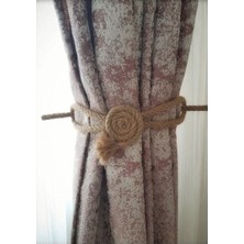 Practika Braçol Fon Perde Aksesuarı Spiral Jüt Halat Tül Perde Tutacağı Ev Dekorasyonu