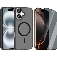 Vendas Apple iPhone 16 Kılıf M-safe Şarj Özellikli Zore Babet Kapak + Hayalet Ekran Koruyucu