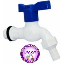 İbico Plastik Koçbaşı Musluk Bidon Bahçe Çeşme Uyumlu Beyaz Sızdırmaz Contalı Dayanıklı