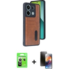 Cepte Toptan Redmi Note 13 Pro 5g Yörünge Işık Serisi - Siyah 3D Antistatik Mat Seramik Nano Ekran Koruyucu + Gümüş Raze Metal Kamera Lens