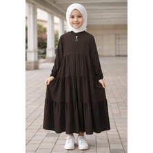 Gp Butik Çocuk Ferace 3 Kat Büzgülü