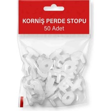 TR Korniş Perde Stopu - Perde Kaymasını Önleyici Kilit - 50'li Paket