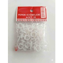 TR Lüks Perde Ruleti - Standart Korniş Düğmesi - Beyaz 50'li Paket