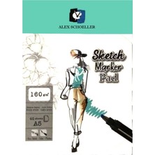 Alex Schoeller Sketch Marker Defteri Pad 160 gr A5 40 Yaprak