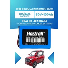 Electroll Kral KR-402 Chara Uyumlu Batarya (Standart Kapasite) Lifepo4 60V 100AH Elektrikli Otomobil Bataryası