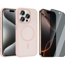 Vendas Apple iPhone 15 Pro Max Kılıf M-safe Şarj Özellikli Zore Babet Kapak + Hayalet Ekran Koruyucu