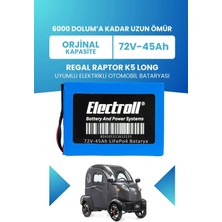 Regal Raptor K5 Long Uyumlu (Standart Kapasite) Lifepo4 72V 45AH Elektrikli Otomobil Bataryası