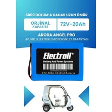 Electroll Kral Kr-25 Ava 5000 Uyumlu Batarya (Standart Kapasite) Lifepo4 72V 20AH Elektrikli Motorsiklet Bataryası