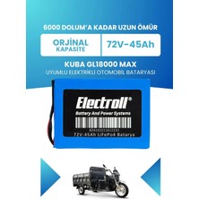 Kuba GL18000 Max Uyumlu Batarya (Standart Kapasite) Lifepo4 72V 45AH Elektrikli Otomobil Bataryası