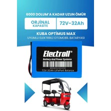 Kuba Optimus Max Uyumlu Batarya (Standart Kapasite) Lifepo4 72V 32AH Elektrikli Otomobil Bataryası