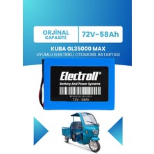 Kuba GL35000 Max Uyumlu Batarya (Standart Kapasite) Lifepo4 72V 58AH Elektrikli Otomobil Bataryası