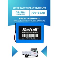 Kuba E-Kamyonet Uyumlu Batarya (Standart Kapasite) Lifepo4 72V 58AH Elektrikli Otomobil Bataryası