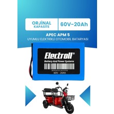 Apec Apm 5 Uyumlu Batarya (Standart Kapasite) Lifepo4 60V 20AH Elektrikli Otomobil Bataryası
