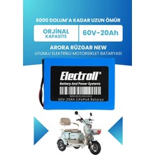 Electroll Arora Zr2 Uyumlu Batarya Lifepo4 60V 20AH Elektrikli Motorsiklet Bataryası