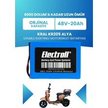 Electroll Kral KR-205 Alya Uyumlu Batarya (Standart Kapasite) Lifepo4 48V 20AH Elektrikli Motorsiklet Bataryası