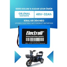 Electroll Kral KR-304 Neo Uyumlu Batarya (Standart Kapasite) Lifepo4 48V 32AH Elektrikli Motorsiklet Bataryası
