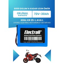 Electroll Kral Kr-25-L Ava L Uyumlu Batarya (Standart Kapasite) Lifepo4 72V 30AH Elektrikli Motorsiklet Bataryası