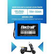 Electroll Kral KR-203 Tongo-L Uyumlu Batarya (Standart Kapasite) Lifepo4 72V 32AH Elektrikli Motorsiklet Bataryası