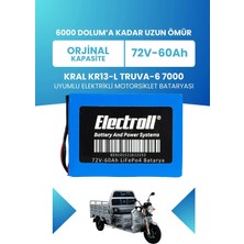 Electroll Kral KR13-L Truva-6 7000 Uyumlu Batarya (Standart Kapasite) Lifepo4 72V 60AH Elektrikli Motorsiklet Bataryası