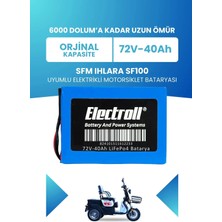 Electroll Sfm Ihlara SF100 Uyumlu Batarya Lifepo4 72V 40AH Elektrikli Motorsiklet Bataryası