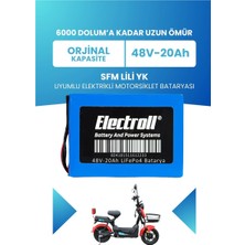 Electroll Sfm Lili Yk Uyumlu Batarya (Standart Kapasite) Lifepo4 48V 20AH Elektrikli Motorsiklet Bataryası