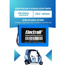 Electroll Sfm Ihlara SF400 Uyumlu Batarya Lifepo4 72V 40AH Elektrikli Motorsiklet Bataryası