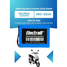 Electroll Volta Vsx Uyumlu Batarya (Standart Kapasite) Lifepo4 48V 22AH Elektrikli Motorsiklet Bataryası