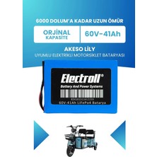 Electroll Akeso Lily Uyumlu Batarya (Standart Kapasite) Lifepo4 60V 41AH Elektrikli Motorsiklet Bataryası