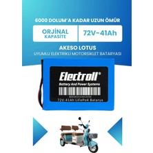 Electroll Akeso Lotus Uyumlu Batarya (Standart Kapasite) Lifepo4 72V 41AH Elektrikli Motorsiklet Bataryası