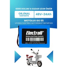 Electroll Motolux Go 55 Uyumlu Batarya (Standart Kapasite) Lifepo4 48V 24AH Elektrikli Motorsiklet Bataryası