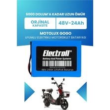 Electroll Motolux Gogo Uyumlu Batarya (Standart Kapasite) Lifepo4 48V 20AH Elektrikli Motorsiklet Bataryası