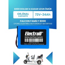 Electroll Falcon Family 8000 Uyumlu Batarya (Standart Kapasite) Lifepo4 72V 24AH Elektrikli Motorsiklet Bataryası