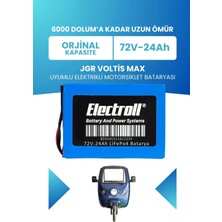 Electroll Jgr Voltis Max Uyumlu Batarya (Standart Kapasite) Lifepo4 72V 24AH Elektrikli Motorsiklet Bataryası
