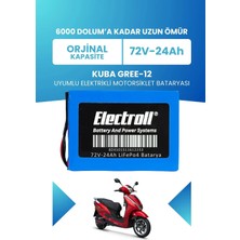 Electroll Kuba Gree-12 Uyumlu Batarya (Standart Kapasite) Lifepo4 72V 24AH Elektrikli Motorsiklet Bataryası