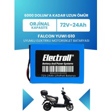 Electroll Falcon Yuwı G10 Uyumlu Batarya (Standart Kapasite) Lifepo4 72V 24AH Elektrikli Motorsiklet Bataryası