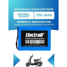 Electroll Mondial E-Mon Reactor Uyumlu Batarya (Standart Kapasite) Lifepo4 72V 36AH Elektrikli Motorsiklet Bataryası