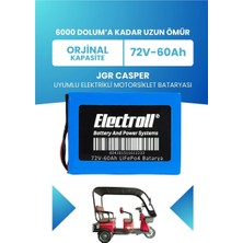 Electroll Jgr Casper Uyumlu Batarya (Standart Kapasite) Lifepo4 72V 60AH Elektrikli Motorsiklet Bataryası